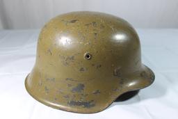 WW2 German SA  Troops Camo Finish M42 Helmet W/ Size 59 Liner.
