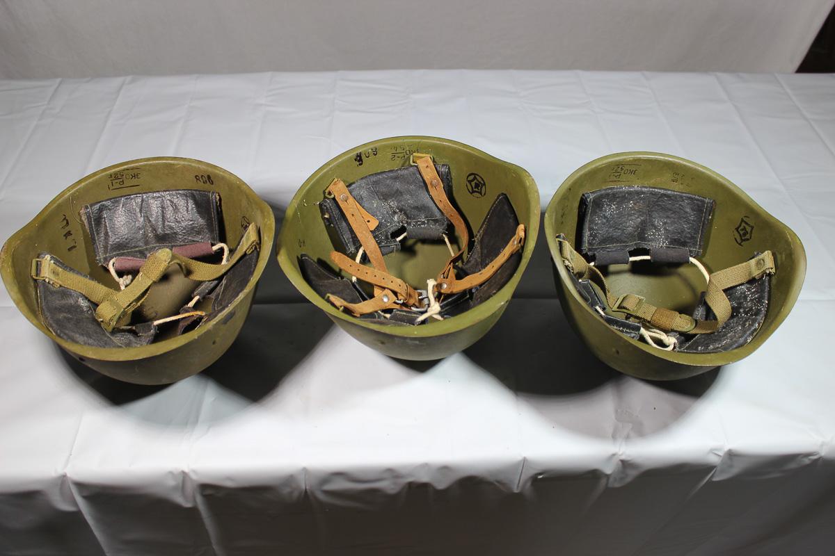 Lot of 3 Cold War Russian SSh-40 Helmets. 1940's