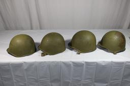 Lot of 4 Cold War Russian SSh-40 Steel Combat Helmets