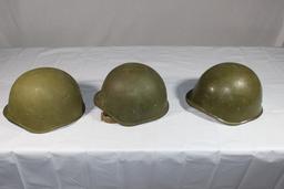 Lot of 3 Cold War Russian SSh-40 Helmets. 1940's