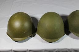 Lot of 4 Cold War Russian SSh-40 Steel Combat Helmets