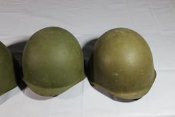 Lot of 4 Cold War Russian SSh-40 Steel Combat Helmets