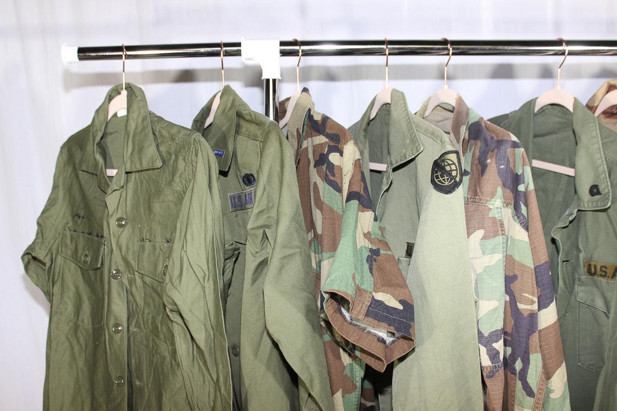 Lot of 15 US Vietnam War & Later Green and Camo Shirts & Jackets.