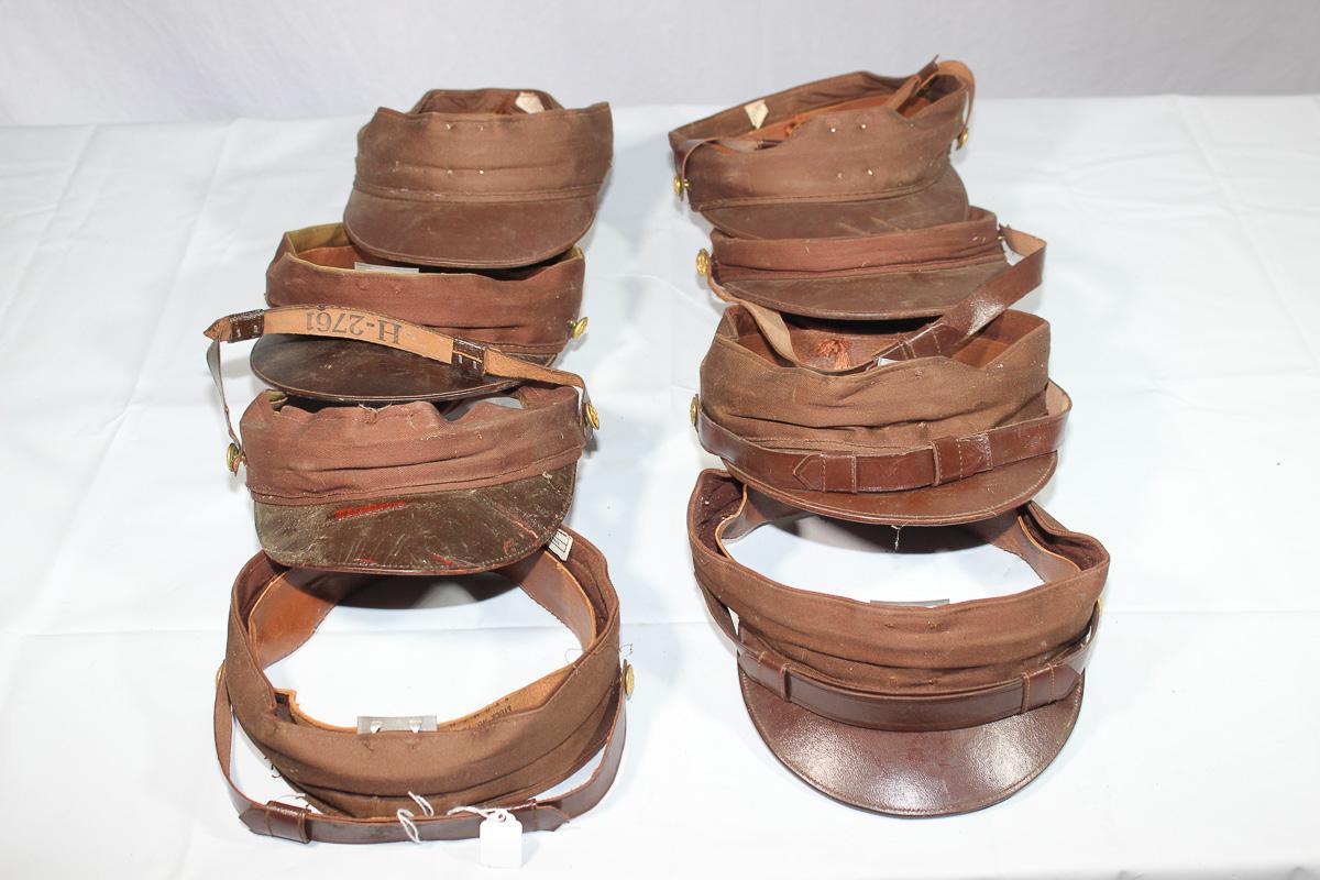 Lot of 8 US WW2 Visor Cap Components.