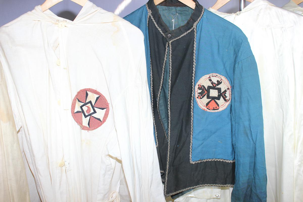 5 Pieces of Early Ku Klux Klan Robes & Uniform Pieces. No Hoods.