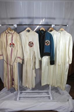 5 Pieces of Early Ku Klux Klan Robes & Uniform Pieces. No Hoods.