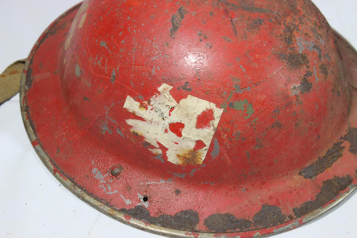 2 WW2 British AFS Auxiliary Fire Service Red Helmets