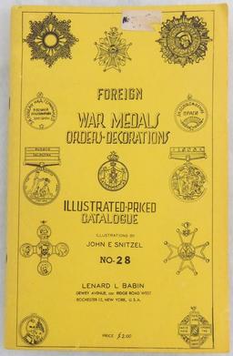 Foreign War Medals Orders-Decorations Catalogue No. 28