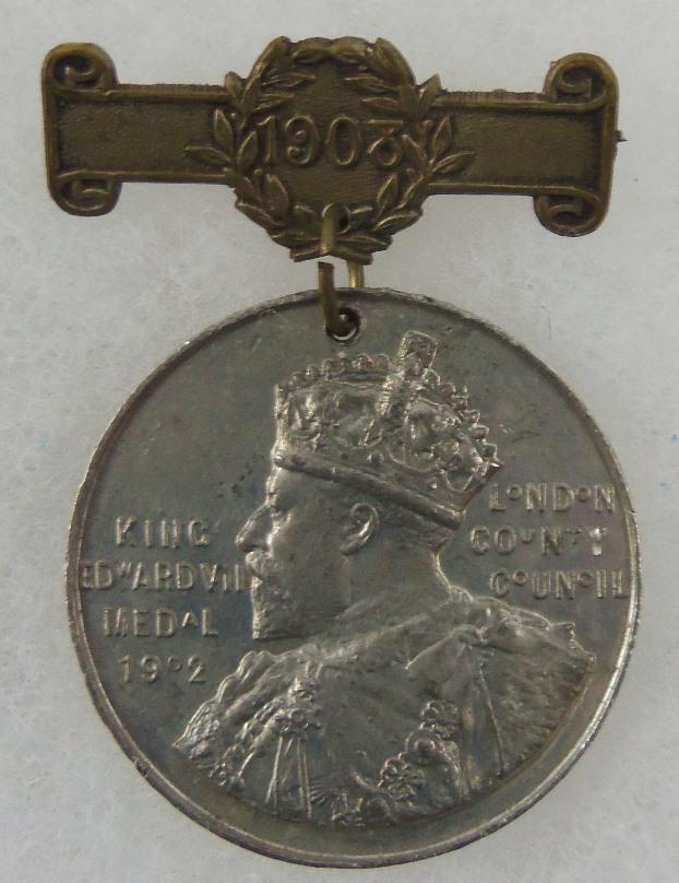 King Edward Medal 1902 London County Council - Named