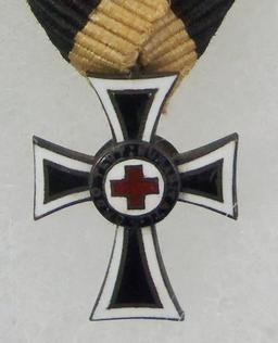 An Austrian Marian Cross of the German Knight Order Breast Badge with Ribbon