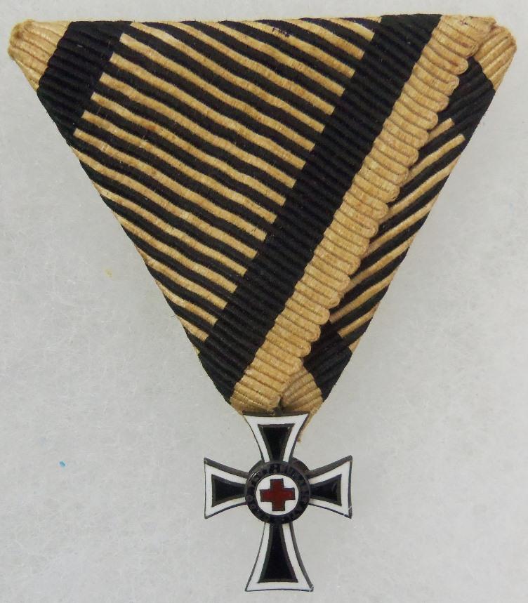 An Austrian Marian Cross of the German Knight Order Breast Badge with Ribbon