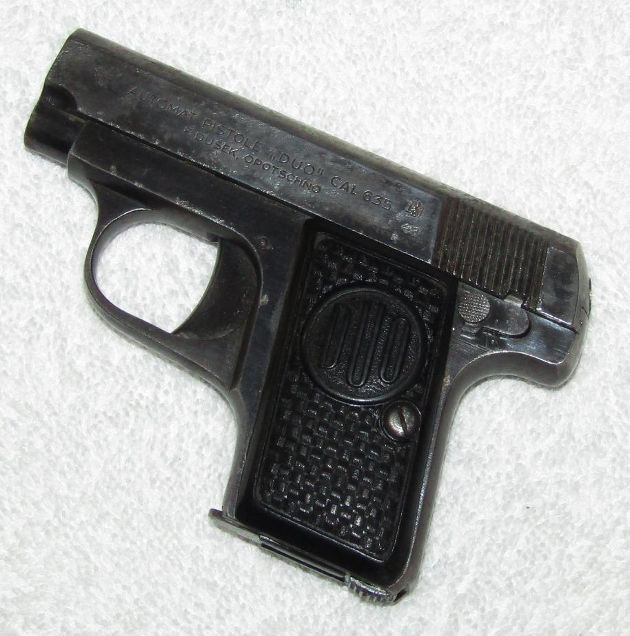 6.35 Cal. Pocket Pistol-1943 Dated "F. DUSEK, OPOTSCHNO" Preferred By German Officers As 2nd Weapon