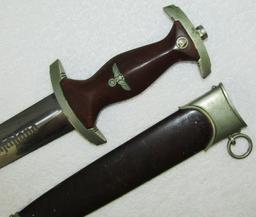 Early SA Dagger With Scabbard-Sturm/Unit Stampings On Cross Guard/Scabbard-Tank Destroyer Vet.