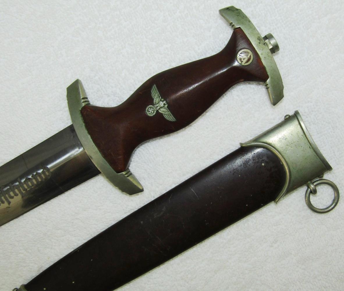 Early SA Dagger With Scabbard-Sturm/Unit Stampings On Cross Guard/Scabbard-Tank Destroyer Vet.