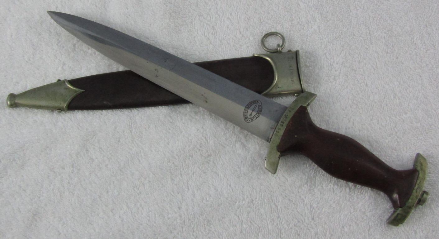 Early SA Dagger With Scabbard-Sturm/Unit Stampings On Cross Guard/Scabbard-Tank Destroyer Vet.