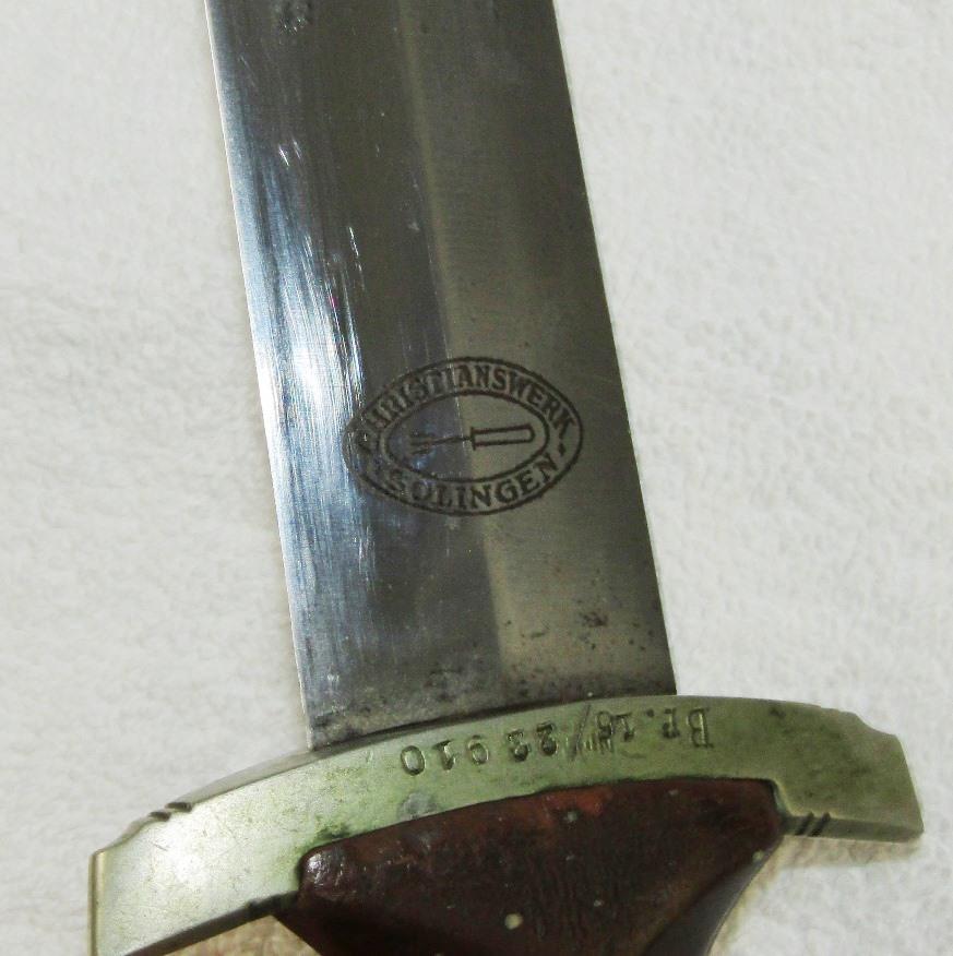 Early SA Dagger With Scabbard-Sturm/Unit Stampings On Cross Guard/Scabbard-Tank Destroyer Vet.