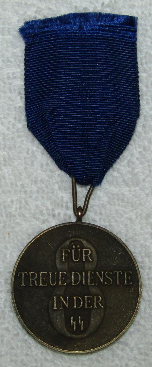 Original Waffen SS 8 Year Service Medal With Ribbon-Type 2 Petz & Lorenz