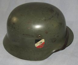 M35 Double Decal Heer Combat Helmet With Chin Strap-Q66
