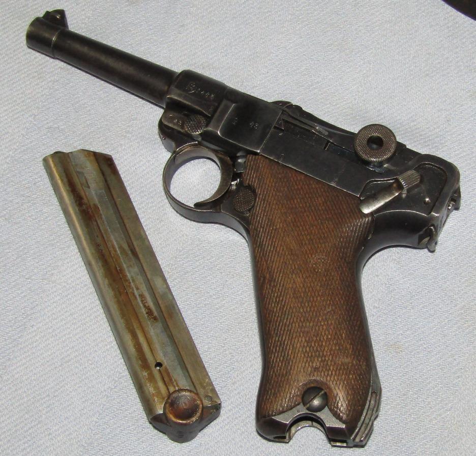 Double Date (1917-1920) Stamped Weimar Police Luger-ERFURT- Original Finish W/Modified Holster