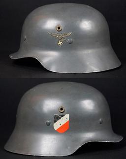 Rare Double Decal Luftwaffe Parade Helmet W/Liner/Chin Strap