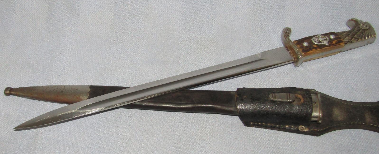 Long Model WW2 Nazi Police "Bayonet By Robert Klaas-Matching # Stampings