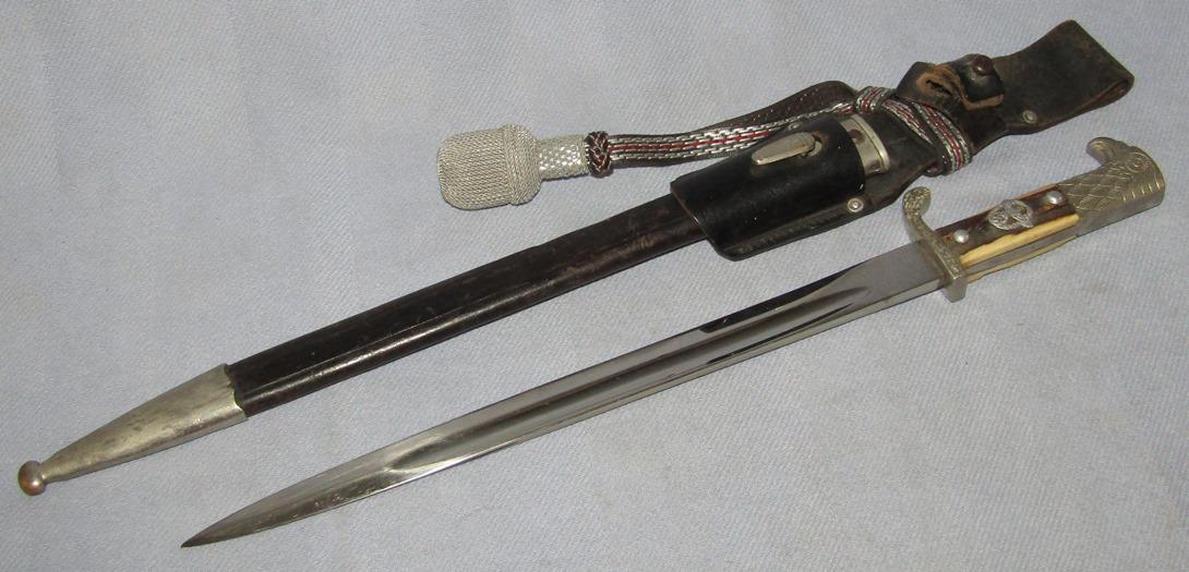 WWII Nazi Police Long Model "Bayonet By Weyersberg-Matching # Stampings
