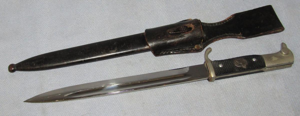 German Long Model Dress Bayonet W/Scabbard/Frog-Police Emblem On Grip-Anton Wingen