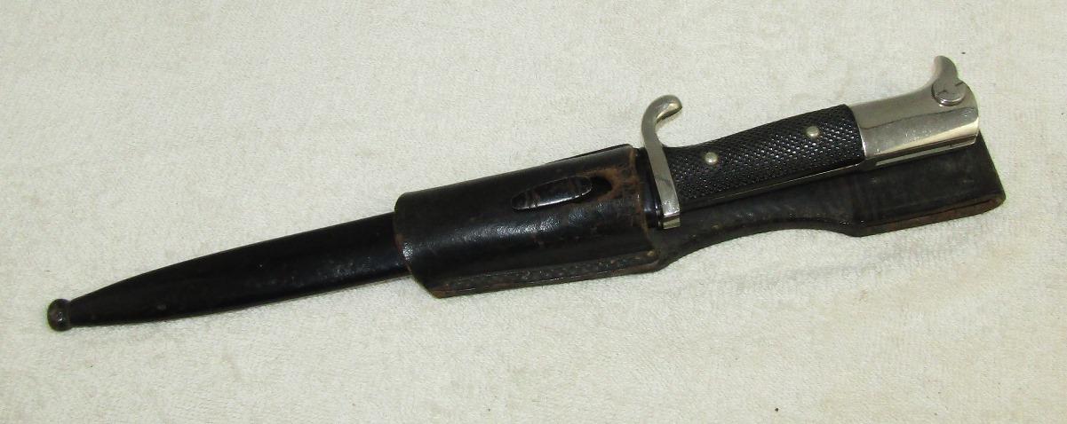 Short Model WW2 German Dress Bayonet With Engraved Blade By F.W. Holler