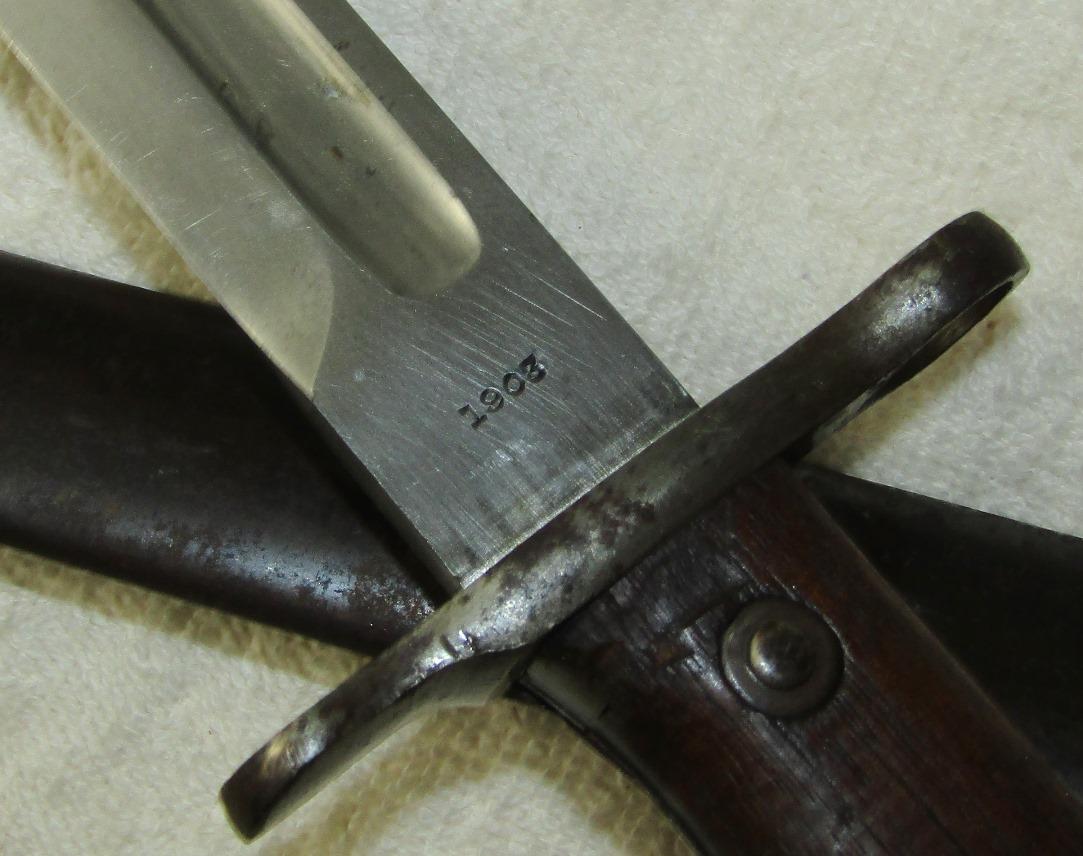 1903 Dated "U.S. Krag Rifle Bayonet With Scabbard