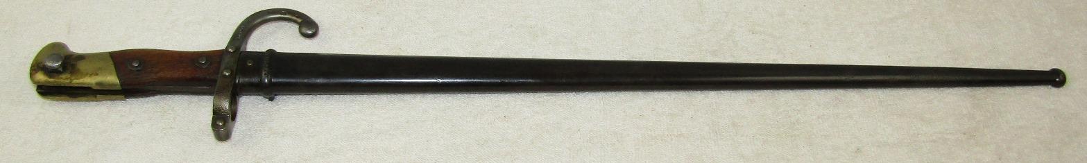 M1874 French Gras Rifle Bayonet With Scabbard-Matching #ers. 1877 Dated