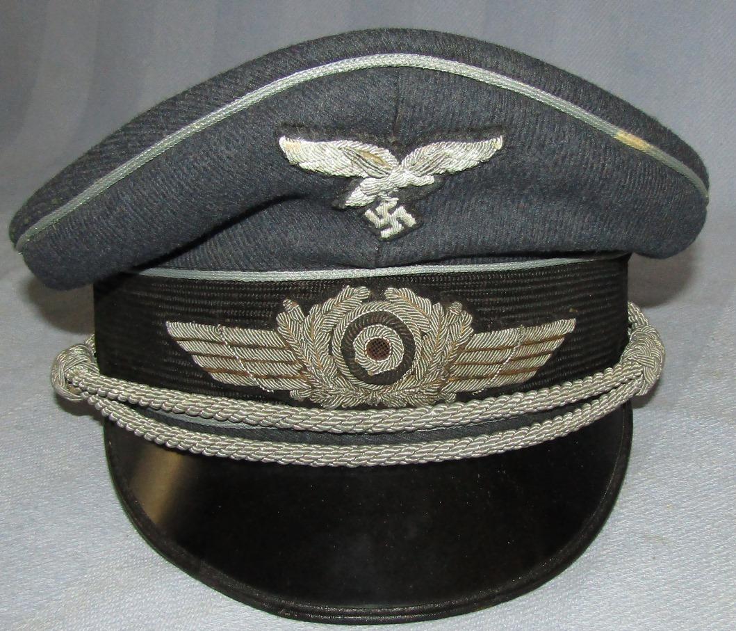 Luftwaffe Officer's Visor Cap W/Bullion Insignia-Vented Cockade