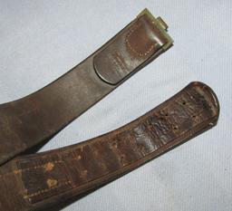 WW1 German Leather Belt With Leather Frog-Belt Is Dated 1914