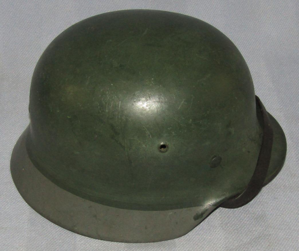 M35 Helmet With Liner/Chin Strap- Unusual Paint Configuration-EF62-Chin Strap dated 1937