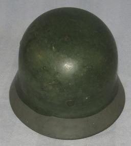 M35 Helmet With Liner/Chin Strap- Unusual Paint Configuration-EF62-Chin Strap dated 1937