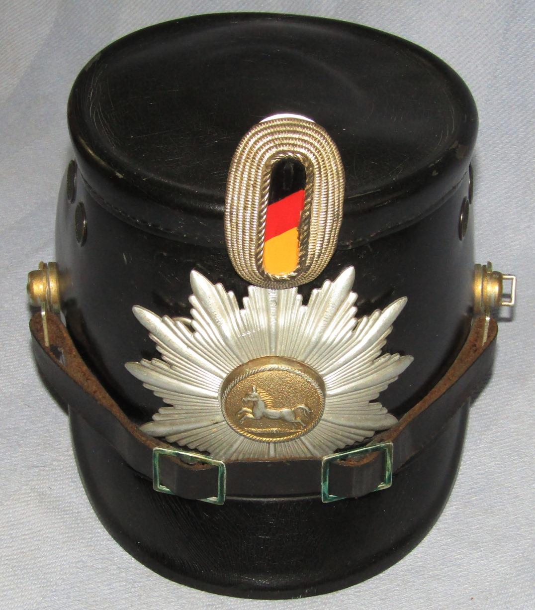 Early Occupation Period German Fire Police Shako-Lower Saxony Front Plate
