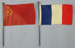 Rare WWII Occupation International/Vienna Police Patrol Flag/Metal Arm Badge Display