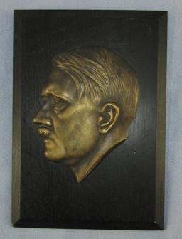 WW2 Period Hitler Head Side View Plaque