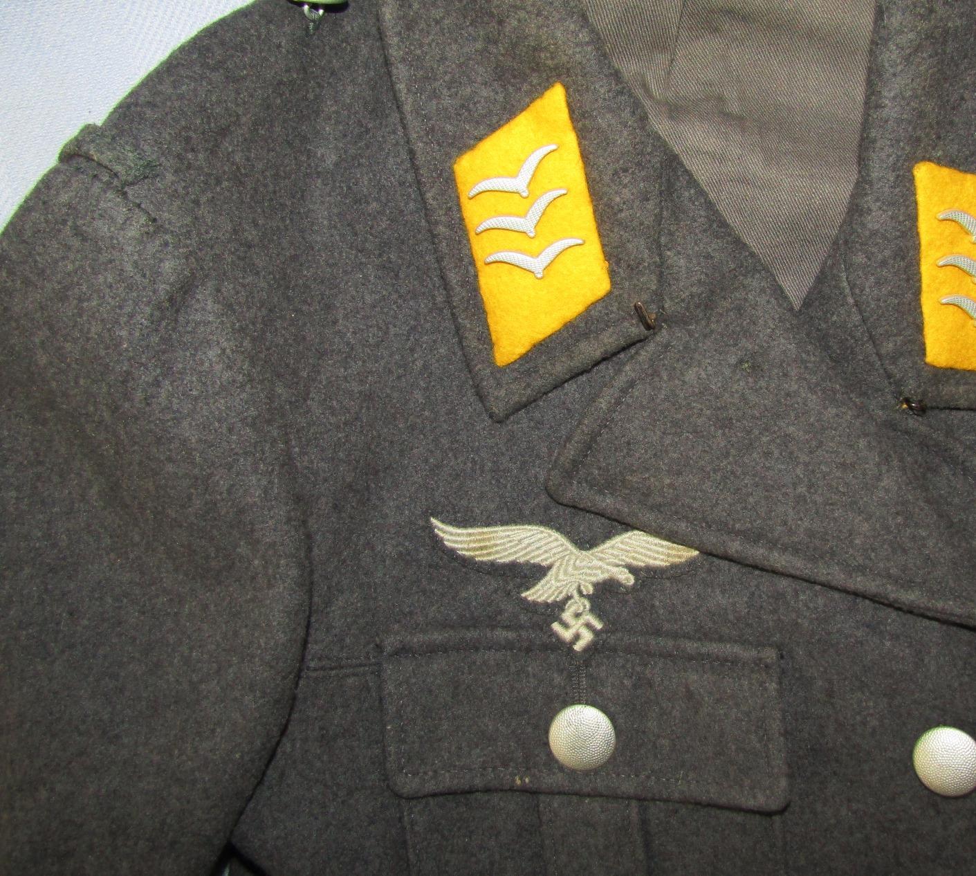 Early Luftwaffe 4 Pocket Fallschirm/Flight Tunic For Rank Of Obergefreiter-By "Lago-Mu"