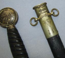 Early Nickel Fittings Luftwaffe Officer's Sword W/Scabbard-Named-Eickhorn Maker