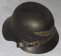 2nd Type 2 Piece Luftschutz Helmet With Chin Strap