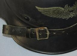 2nd Type 2 Piece Luftschutz Helmet With Chin Strap