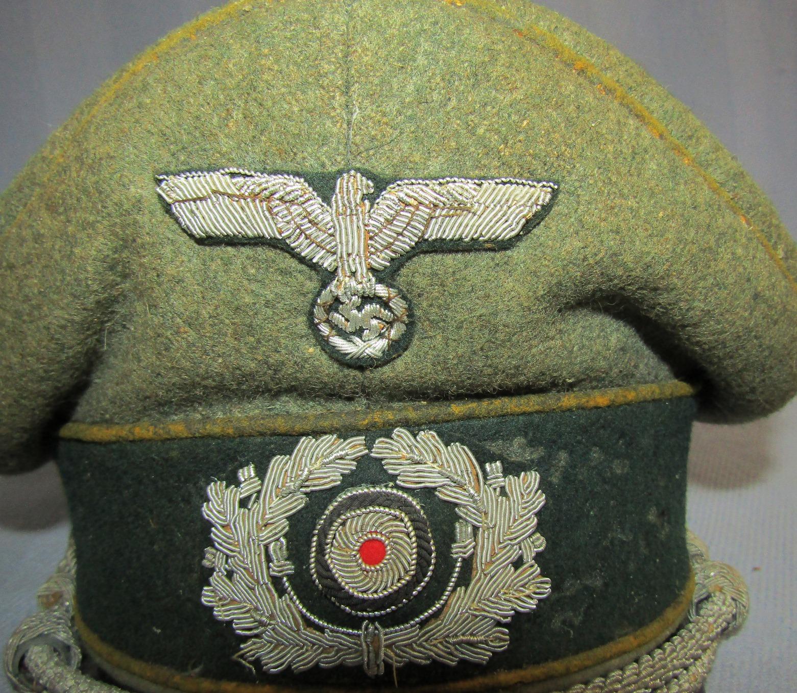 Wehrmacht Signals Officer's Visor Cap-Bullion Insignia-SCHELLENBERG Maker