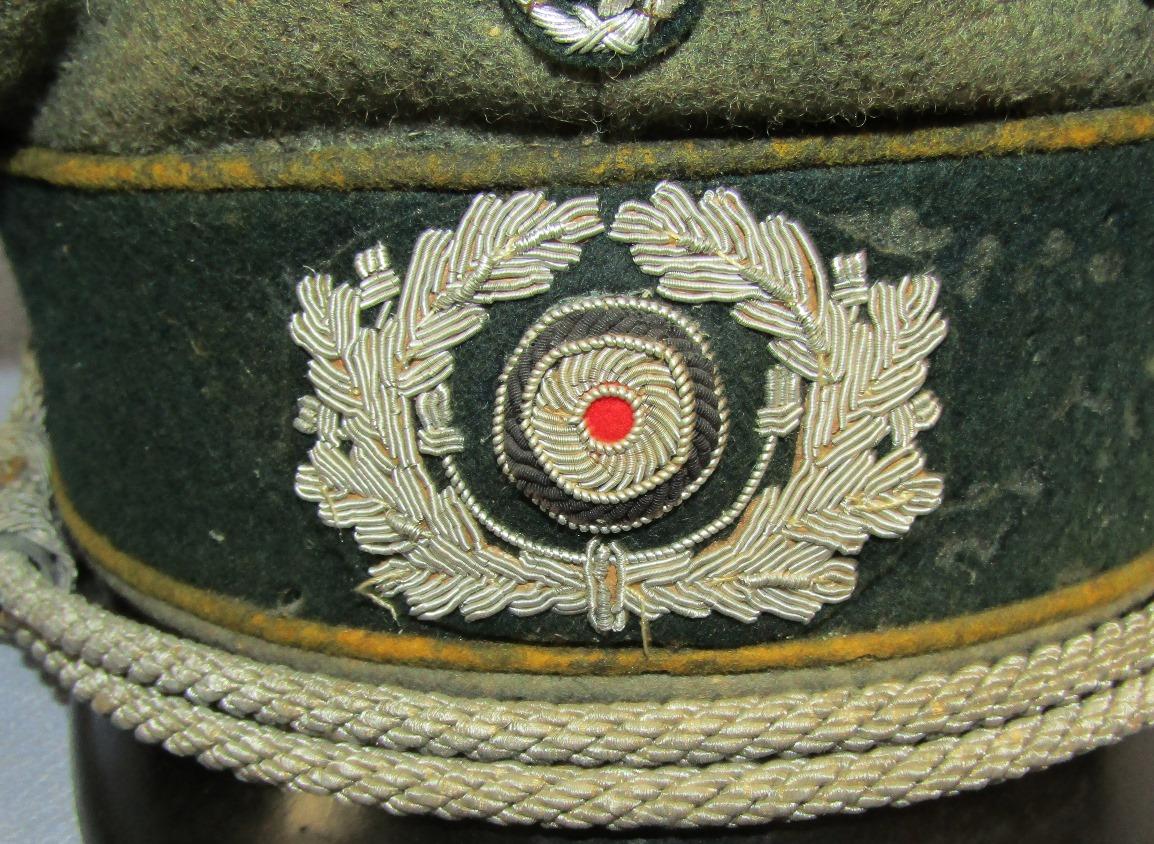 Wehrmacht Signals Officer's Visor Cap-Bullion Insignia-SCHELLENBERG Maker