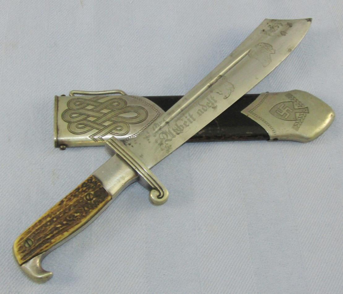 RAD Enlisted Hewer With Scabbard-Eickhorn Maker marked