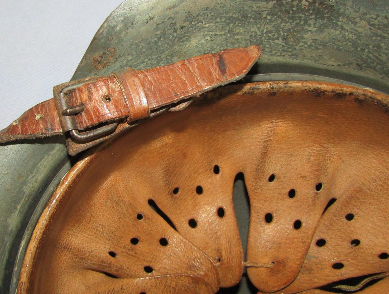 M42 Helmet with Light Camo? Finish-Original Liner-Early Type Roller Buckle Chin Strap