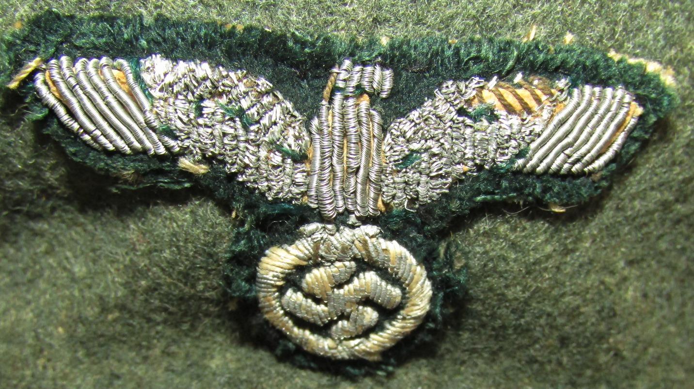 WW2 Period German Cavalry Officer's Visor Cap-Bullion Insignia