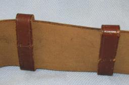 Political Leader Brown Leather Belt With Gold Gilt Buckle