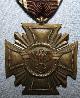 WW2 Period NSDAP 10yr Long Service Award Medal In Bronze-Light Version W/Issue Box