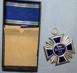 Rare WW2 Period NSDAP 15yr Long Service Medal W/Issue Box-C.E. Juncker