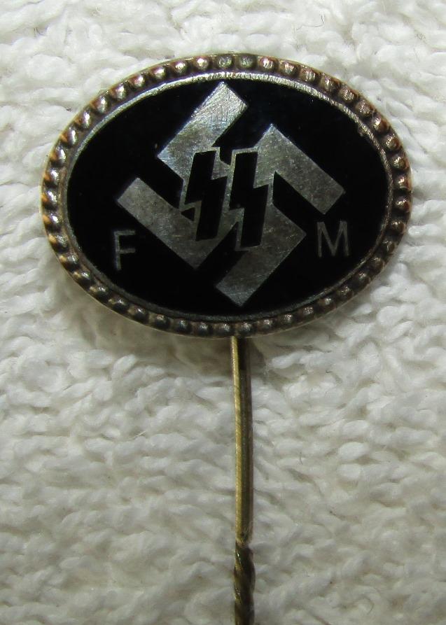 Scarce SS-FM (Förderndes Mitglied)  Supporting Member Stickpin-Numbered-Deschler